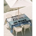 thumbnail image 2 of 60x120 Inch Outdoor Tablecloth with Umbrella Hole Zipper Rectangle Spoon Knife Kitchen Rectangular Tablecloths Outside Waterproof Colorful Blue Teal Wooden Patio Table Cloth Cover for Picnic Party, 2 of 8