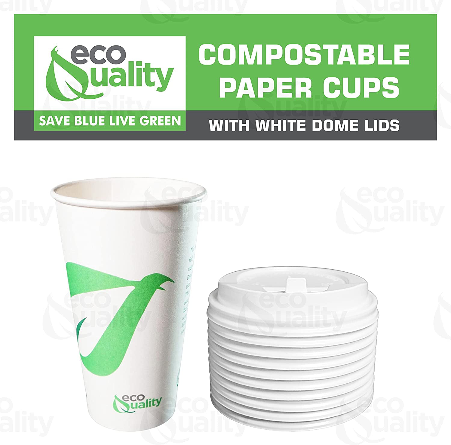 [300 Pack] 16oz Disposable White Paper Coffee Cups with Black Dome Lids and Protective Corrugated Cup Sleeves - Perfect Disposable Travel Mug for Home