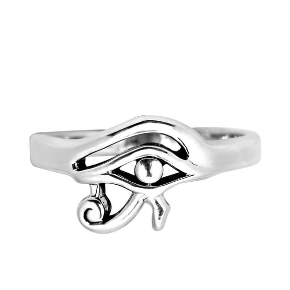 AeraVida Everyday Egyptian Eye of Horus Sterling Silver Ring-10