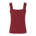 thumbnail image 3 of Garbnen Tank Tops for Women Square Neck Sleeveless Athletic Tank Tops for Women Summer Fashion Slim Fit Basic Women Undershirt Red XXL, 3 of 4