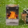thumbnail image 3 of REDCAMP Wood Burning Folding Camp Stove Stainless Steel Grid, Portable Collapsible Backpacking Stove Survival Rocket Stove for Hiking Outdoor Tent Camping Picnic BBQ, Samll, 3 of 9