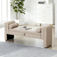 thumbnail image 4 of Cterwk Storage Bench with Wood Frame, 60 inch Storage Ottoman for Bedrooms, Living Rooms, Office, Khaki, 4 of 9