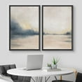 thumbnail image 2 of IDEA4WALL Framed Canvas Print Wall Art Set of 2 Gray & Tan Grunge Pastel Watercolor River Landscape Abstract Modern Art Colorful Contemporary Print for Bedroom, Office - 24"x36"x2 Panels Black, 2 of 5