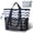 Blue- Wave -Stripe, variant on Large Beach Bag with Zipper - 8 Pockets Sandproof Beach Tote Bag for Women,Foldable Lightweight Family Swim Bag Vacation