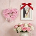 thumbnail image 6 of Heart Shaped Rose Wreath 13.7x12.6 Inches - Pink Red White Artificial Rose Door Wreath for Valentine's Day Wedding Anniversary Front Door Decor, Romantic Home Party Decoration, 6 of 8