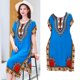 thumbnail image 3 of de mujer Boho Elegante Lado hasta la Manga de élago Ropa Túnica suelta Ropa , Azul Yinane Vestido de verano de las mujeres, 3 of 7