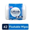 Cottonelle Fresh Care Flushable Wet Wipes, Flip-Top Resealable Tub, 42 Total Wipes