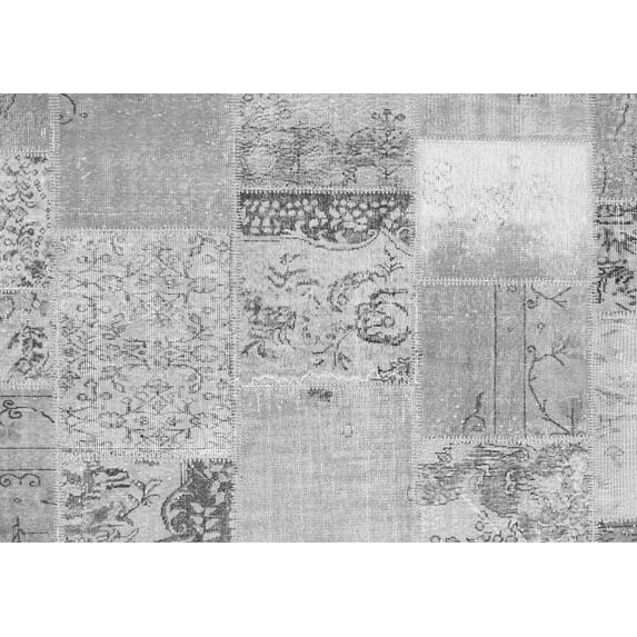 Ahgly Company Indoor Rectangle Patchwork Gray Transitional Area Rugs, 6' x 9'