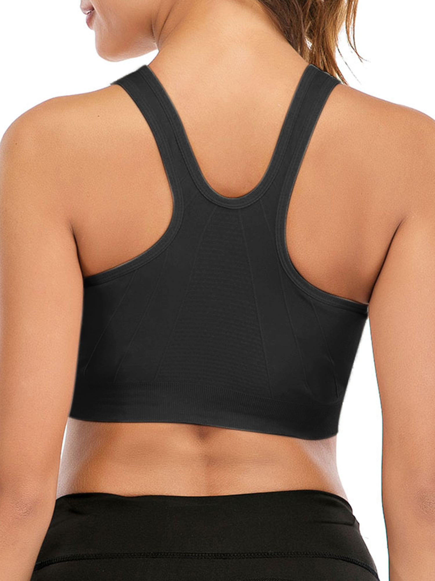 Dayoke Sports Bra Front Zip Adjustable Velcro Racer Back Padded Grey, One  Size, for Women/Yoga/Gym/Workout : : Fashion