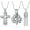 Silver, variant on 3 Pack Urn Necklaces for Ashes Hollow Cross Urn Keepsake Lotus Flower & Cycliner Cremation Jewelry for Ashes