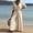 Beige, variant on Wide Leg Pants Women's Fashion Solid V-Neck Short Sleeve Beach Vacation Pockets Button Long Jumpsuit Pink S