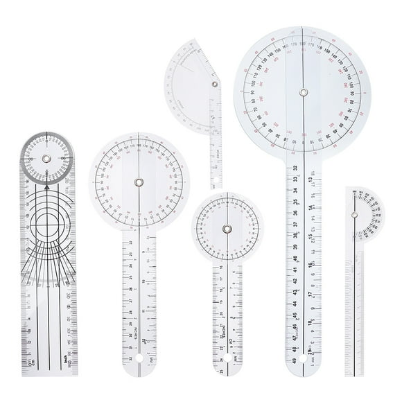 6pcs Spinal Goniometer Finger Goniometer 360 Degree Medical Goniometer Protractor