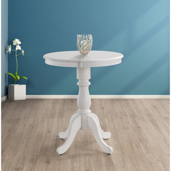 Contemporary Home Living Circular Pedestal Bar Table - 30" - White