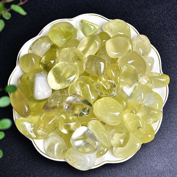 Xiao Hua 2 piezas de piedra de pulido natural de color amarillo claro, piedra cruda, accesorios de joyería hechos a mano, piedra natural, planta en maceta, piedra decorativa para pecera de 15-20 mm