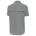 thumbnail image 3 of Men's-Antigua  Gray Joey Logano Activate Woven Short Sleeve Button-Up Shirt, 3 of 3