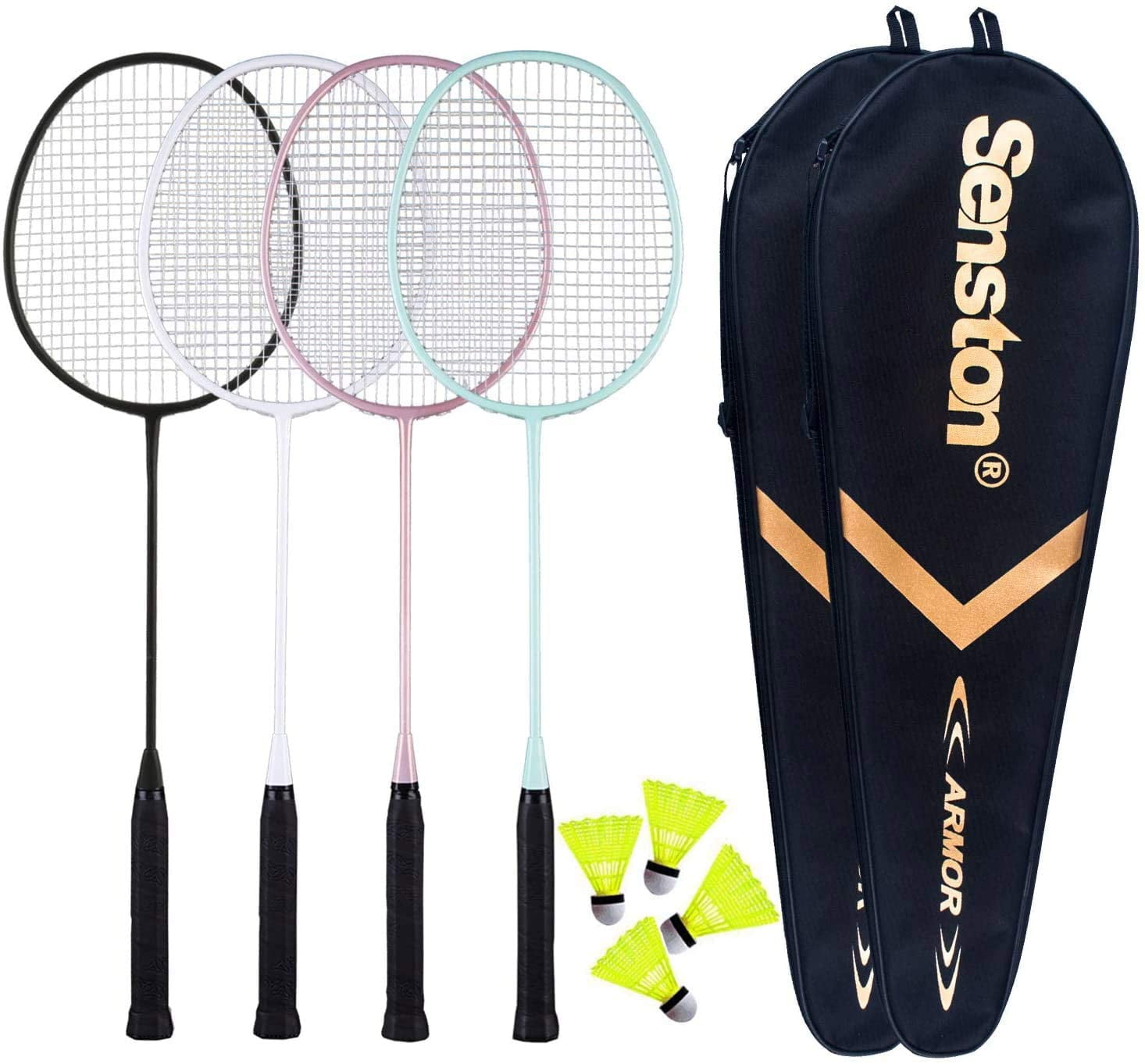 Details about   4 Pack Badminton Rackets Set 2 Badminton Bag/4 Rackets/4 Nylon Badminton. 