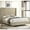 Beige#1, variant on Queen Size Adjustable Bed Base, Malcolm Beige Upholstered Queen Wingback Bed, Beige Bed Frames,Upholstered Platform Bed Frames, Furniture Bedroom Furniture Beds, Frames & Bases