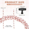 thumbnail image 2 of Recoil Starter Rope with Handle, 5mm Dia 10m 33ft Polyester Pull Cord, Red and White, 2 of 7