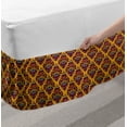thumbnail image 2 of Damask Bed Skirt, Medieval Style Renaissance Pattern with Rococo Motif, Elastic Bedskirt Dust Ruffle Wrap Around for Bedding Decor, 4 Sizes, Marigold Multicolor, by Ambesonne, 2 of 2