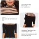 thumbnail image 5 of Blusa de Mujer Medias Mangas Slim Fit Prendas de Punto Top de Punto Camisa cómoda Informal para Viajes de Oficina Negro L, 5 of 6