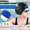thumbnail image 4 of Opom Extra Large Swimming Cap,Waterproof Swimming Hat Anti-Silp Bathing Cap,Silicone Pool hats for Woman and Men-Blue, 4 of 6