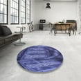 thumbnail image 4 of Ahgly Company Machine Washable Indoor Rectangle Transitional Light Slate Blue Area Rugs, 8' x 10', 4 of 7