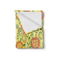 thumbnail image 2 of Ethnic Soft Flannel Fleece Blanket, Floral Flower Oriental Design with Circles Dots Leaves Abstract Artwork Image Print, Cozy Plush for Indoor and Outdoor Use, 50" x 60", Multicolor, by Ambesonne, 2 of 5