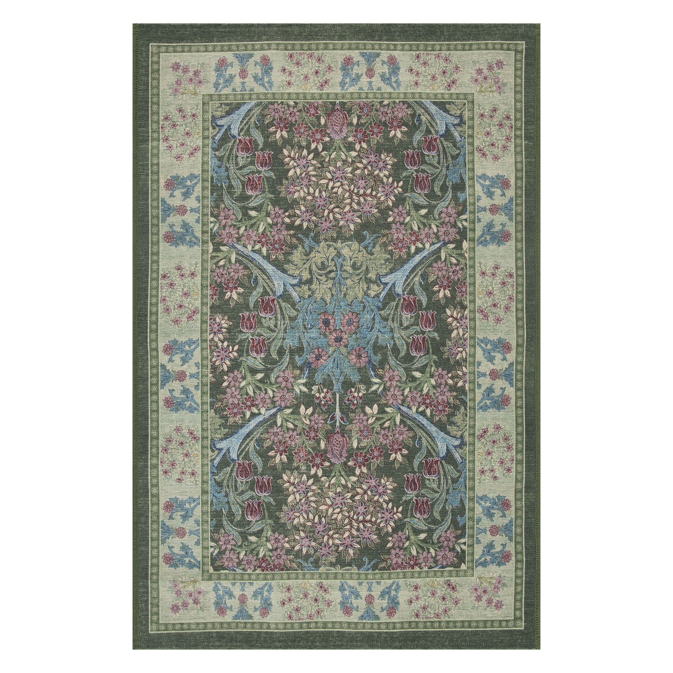 Better Homes & Gardens Green Hannah Flowing Floral 30" x 46" Accent Rug