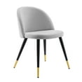 thumbnail image 3 of Modway Cordial Performance Velvet Dining Chairs - Set of 2 in Light Gray, 3 of 9
