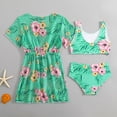 thumbnail image 4 of FINALGANG Girls 3 Piece Floral Print Swimsuit Set Kids Sleeveless Bikini Set With Short Sleeve Kimono Robe For Summer Beach Pool Holiday Wear Leisure Swimwear, 4 of 4