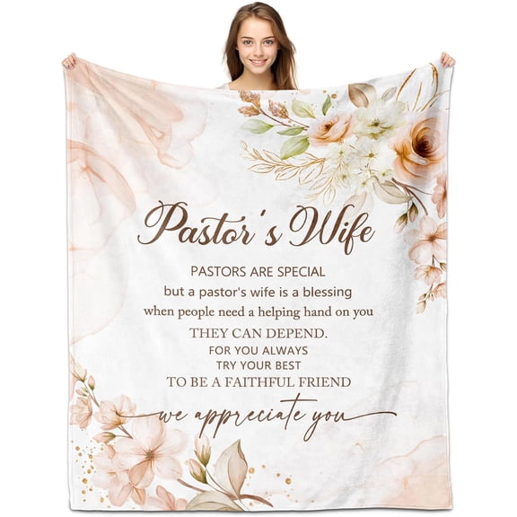 Pastors Wife Gift, Gifts for Pastor Wife Blanket 60"x50", Pastor''s Wifey Appreciation Gift, Christmas Birthday Gift for Pastors Wifey