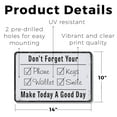 thumbnail image 2 of Keys Wallet Phone 10 Inch x 14 Inch Novelty Plastic Sign Check It Before You Wreck It Durable Weatherproof UV Protected Perfect for Entryways Mud Rooms Garages Fun Gift for Families, 2 of 6