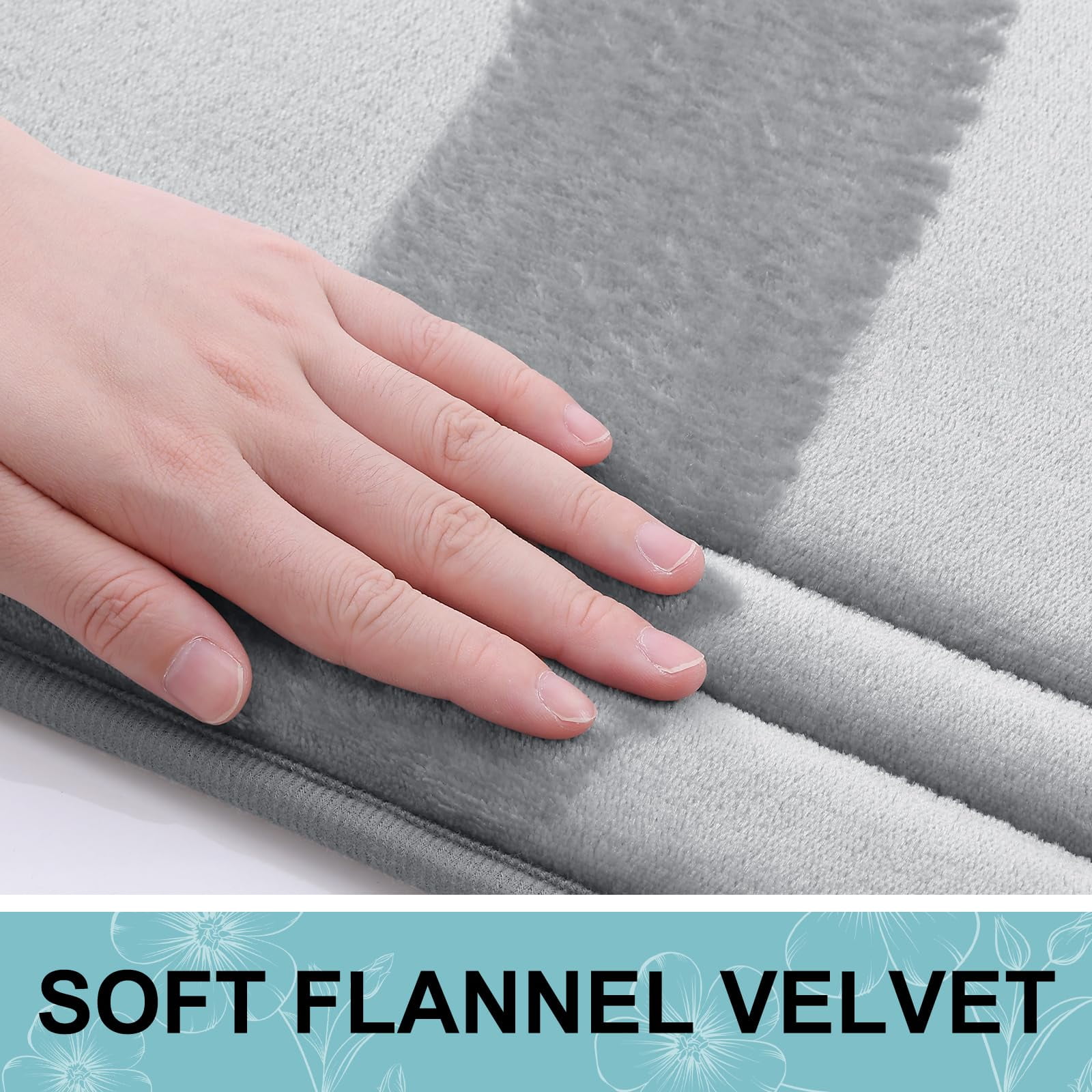 Smiry Memory Foam Bathroom Mat Rug 47" x 24", Ultra Soft Absorbent Bath Rug, Non-Slip Machine Washable Bath Carpet, Grey