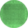 thumbnail image 1 of Ahgly Company Indoor Round Oriental Emerald Green Traditional Area Rugs, 4' Round, 1 of 4