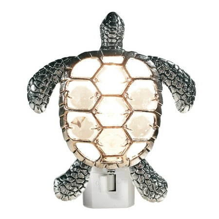 

Midwest Embossed Metal and Faceted Beaded Turtle Electric 7 Watt Night Light
