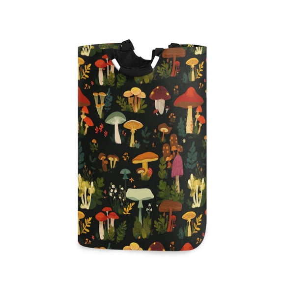 Yayeee Freestanding Laundry Hamper with Handle Collapsible Large Storage Basket for Clothes, Various Mushrooms Pattern