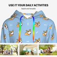 thumbnail image 4 of Kdxio Corgi Dog Print Womens Oversized Hoodies Sweatshirts Hooded Pullover Tops Sweaters Casual-, 4 of 7