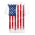 thumbnail image 4 of WEIWEN 4th of July Outfits for Women 250th Anniversary USA Shirt July 4th Tshirts 3/4 Length Sleeve Womens Tops Patriotic Shirts for Women V Neck Graphic Tees White, XL, 4 of 5