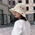 thumbnail image 5 of Sombrero de pescador con forma de cereza, bonito sombrero de pescador con circunferencia de cabeza de 56 a 58 cm, sombrero de protección solar para mujer, sombrero de paja para playa y, 5 of 5