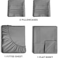 thumbnail image 3 of nipocaio Ensemble de Draps Grand Size - Extra Doux - Poches Profondes Sans Plis - Confortable – Draps Gris Foncé 4 Pcs, 3 of 5
