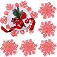 thumbnail image 1 of Snowflake Placemats Set of 6, Christmas Placemats Decorations Snowflake Tablemats Hollow Out Design Round Mats Dining Table Setting Kitchen for Christmas Wedding(Red), 1 of 5