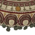 thumbnail image 4 of Bloomingville Round Cotton Embroidered Pillow with Pom Pom Trim, 4 of 8