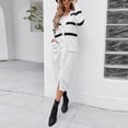 thumbnail image 7 of IROINNID Women's Long Cardigan Coat V-Neck Print Long Sleeve Casual Long Cardigan Coat Sweater Outerwear, White, 7 of 7