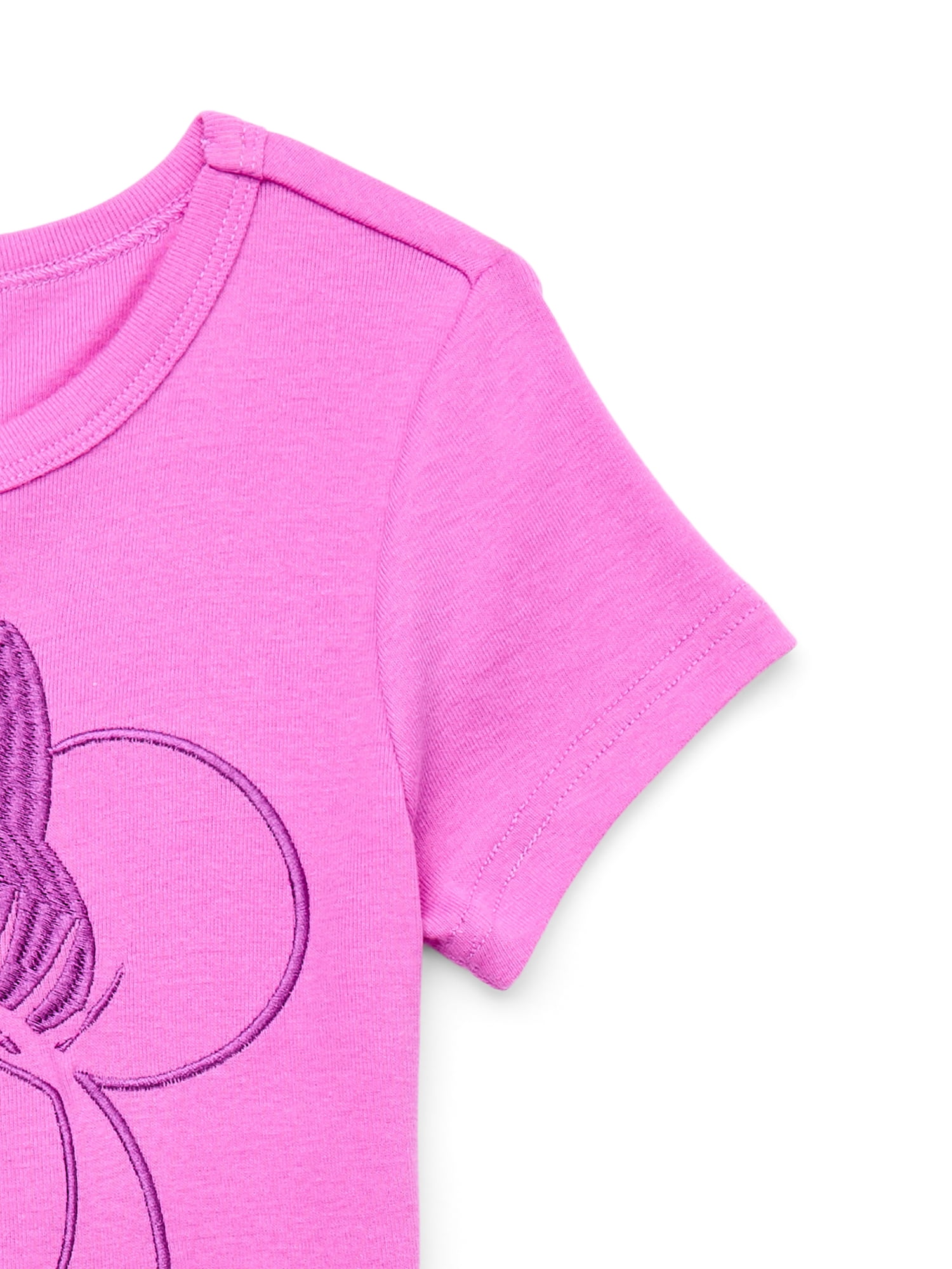 Disney Minnie Mouse Girls Embroidered Graphic T-Shirt, Sizes 4-16