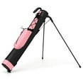 thumbnail image 1 of Gymax Lightweight Golf Stand Bag Par 3 & Executive Courses Carry Bag Shoulder Strap Pink, 1 of 9