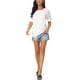 thumbnail image 2 of Camisetas de manga corta casuales para mujeres INSPIRE CHIC, blusas básicas de punto de verano sueltas de color sólido, L blanca, 2 of 6