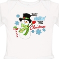thumbnail image 4 of Inktastic Just Chillin' This Christmas Fun Snowman in Top Hat Boys or Girls Long Sleeve Baby Bodysuit, 4 of 5