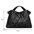thumbnail image 3 of Bolso Acolchado Algodón Con Entramado Rómbico Bolso Hombro para Mujer Suave para El (Negro), 3 of 6
