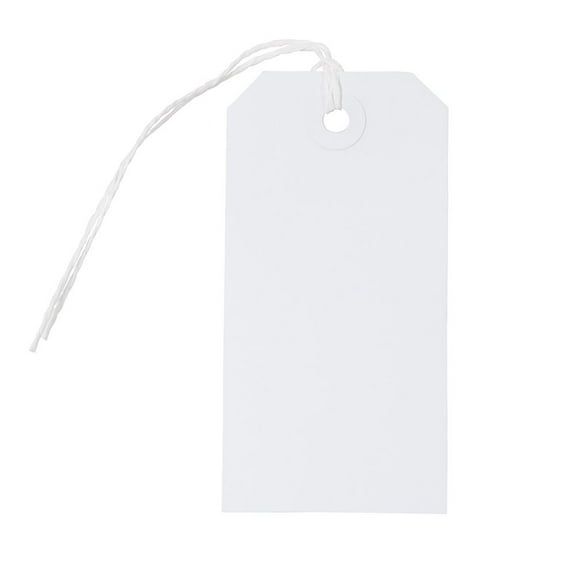JAM White Holiday Gift Tags, 4.75in x 2.375in, 10 Count