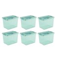 thumbnail image 1 of Sterilite 25 Quart Fresh Scent Stackable Storage Box Container (6 Pack), Aqua, 1 of 11